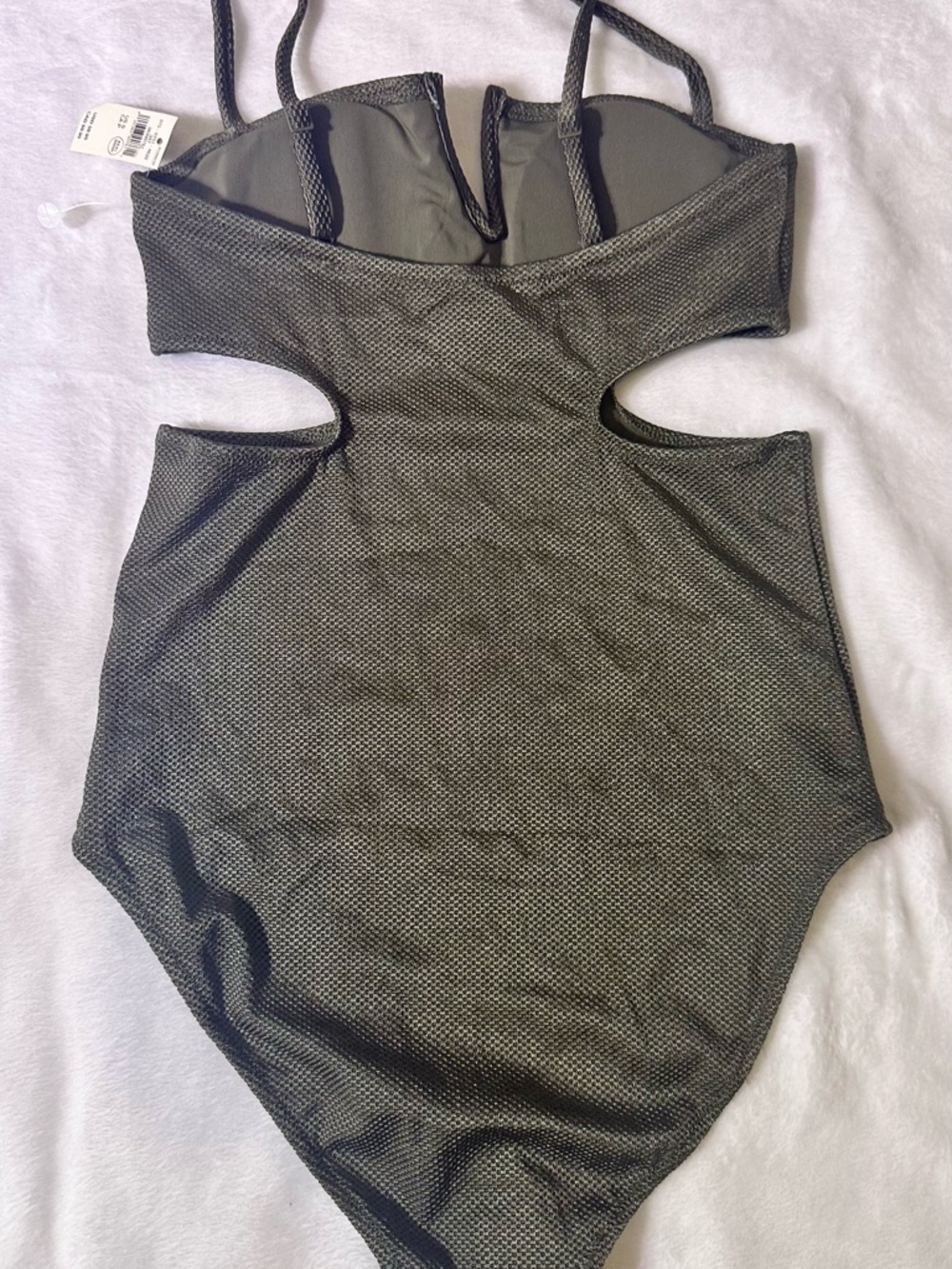 aerie Olive Green One-Piece Swimsuit with Cutout Detail - Picture 7 of 10
